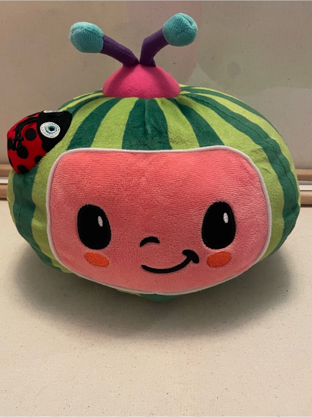 Cocomelon Plush Watermelon Character Soft Toy - Pink & Green
